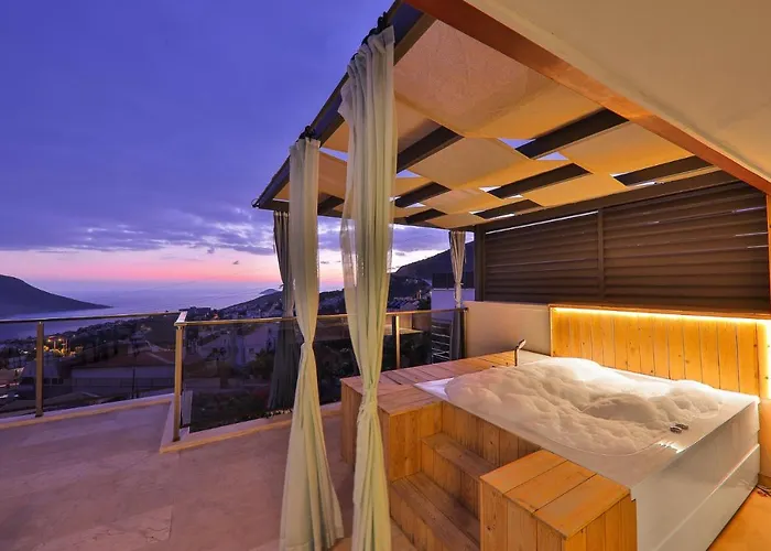 Outstanding Villa With Private Pool, Jacuzzi And Sea View In Kalkan, Kas with Pool